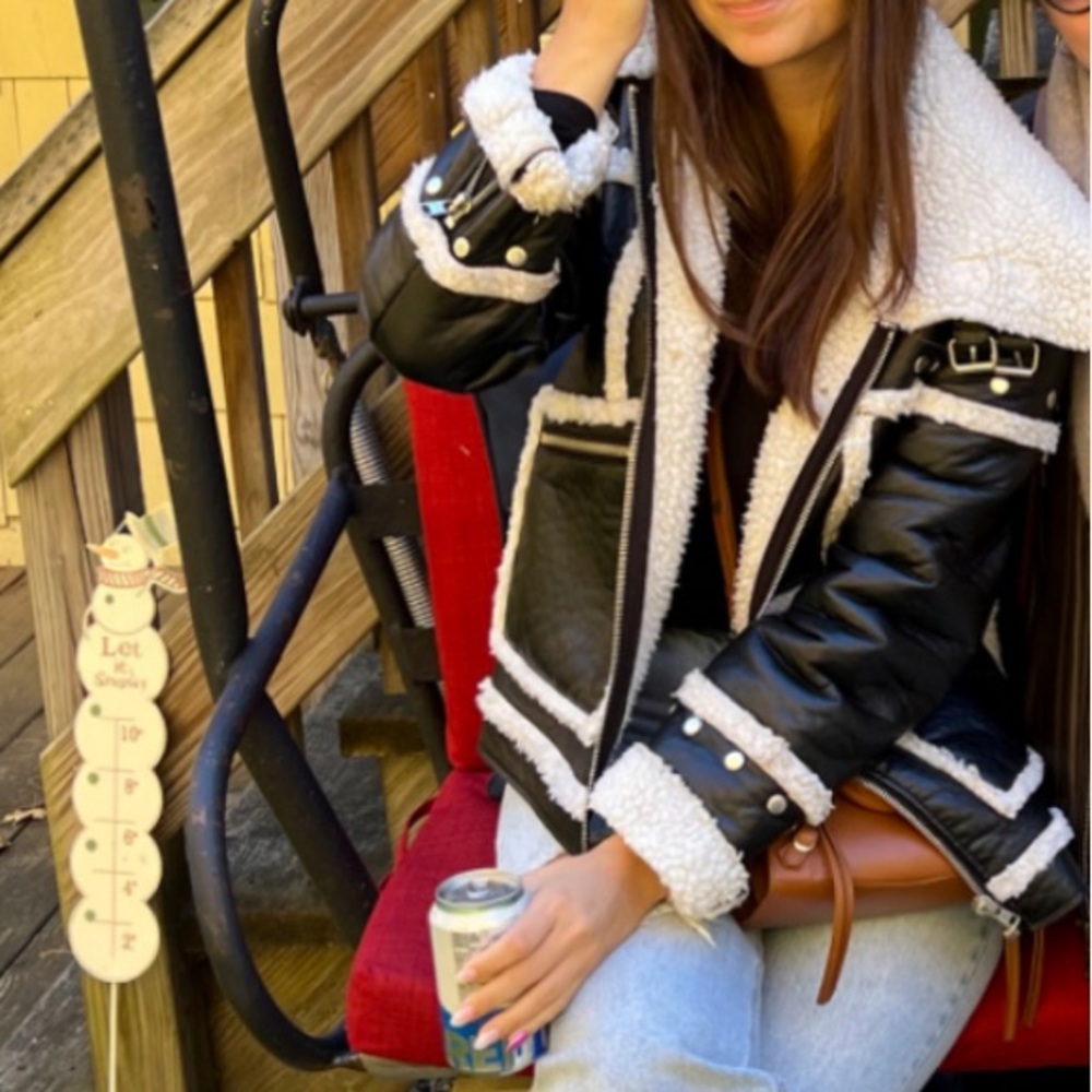 Coffee Break Faux-Leather Jacket